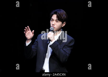 Koreanische Sänger und Schauspieler Kim Myung-soo, professionell, bekannt als L, der Koreanischen Boy Group Unendliche führt während 2019 Kim Myung soo solo Ventilator Stockfoto