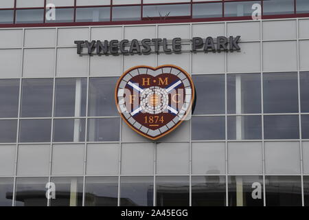 Tynecastle Stadium - Haus des Herz von Midlothian Football Club. Stockfoto