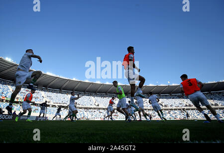 Republik Irland Spieler Aufwärmen vor der UEFA Euro 2020 Qualifikation, Gruppe D Match bei Boris Paichadze Stadium, Tiflis. Stockfoto