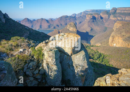 Wandern auf den Leopard Trail, obere Lookout, Blyde River Canyon in Mpumalanga in Südafrika Stockfoto