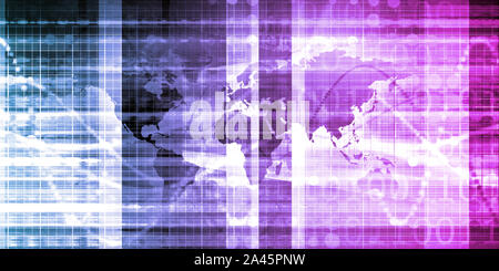 Weltweites Vertriebsnetz für Lieferung und Transport Stockfoto