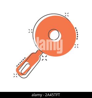 Vektor cartoon Pfanne Symbol im Comic-stil. Kochen pan Konzept Abbildung Piktogramm. Skillet Küchenausstattung business splash Wirkung Konzept. Stock Vektor