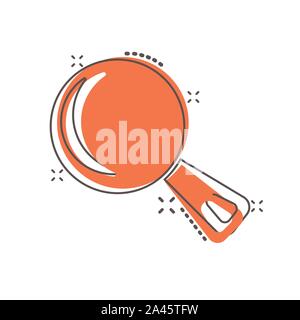 Vektor cartoon Pfanne Symbol im Comic-stil. Kochen pan Konzept Abbildung Piktogramm. Skillet Küchenausstattung business splash Wirkung Konzept. Stock Vektor