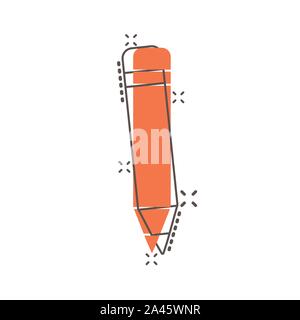 Bleistift mit Radierer aus Kautschuk Symbol im Comic-stil. Textmarker vektor Cartoon Illustration Piktogramm. Bleistift Geschäftskonzept splash Wirkung. Stock Vektor