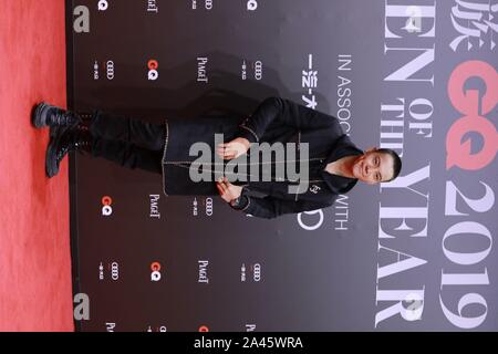 Hong Kong Sänger und Schauspieler William Chan Kleider bis in alle Schwarz 2019 Gentlemen's Quarterly (GQ) Männer des Jahres in Shanghai, China, 6. September 201 Stockfoto