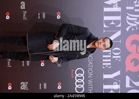 Hong Kong Sänger und Schauspieler William Chan Kleider bis in alle Schwarz 2019 Gentlemen's Quarterly (GQ) Männer des Jahres in Shanghai, China, 6. September 201 Stockfoto