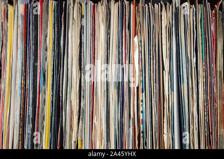 Singles 7" Vinyl records Stockfoto