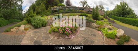 Panorama der Burg Vale Gärten in Berwick-upon-Tweed, Northumberland, Großbritannien Stockfoto