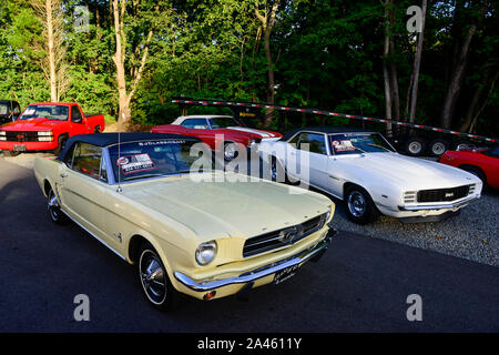 USA, New Jersey, classic car Händler und Service, Ford Mustang Cabrio 1965 Stockfoto