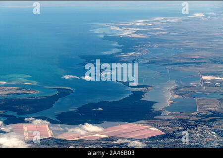 Der Blick auf den Lake Alexandrina Mündung mit Blick auf den Südlichen Ozean in der Nähe von Adelaide in South Australia. Stockfoto