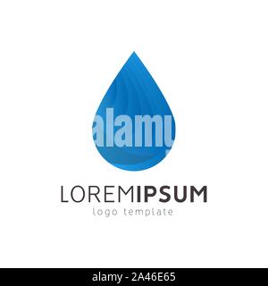 Abstrakte Tropfen Wasser Logo. Moderne 3d-Symbol logo Stock Vektor