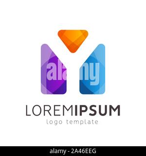 Abstrakte Y schreiben Logo Design. Moderne 3d-Logo Stock Vektor