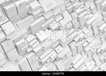 3D-Rendering von grauen Hintergrund aus verschiedenen Linien und Figuren. 3D-Modellierung. Computer Graphics. Technologie illustrayion Stockfoto