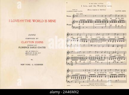 FEC ICH LIEBE und die Welt ist mein Song 1891. Stockfoto