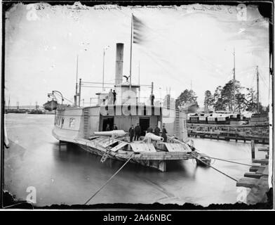 Fähre nach Kanonenboot, Pamunkey Fluß, VA., 1864-65 verändert Stockfoto