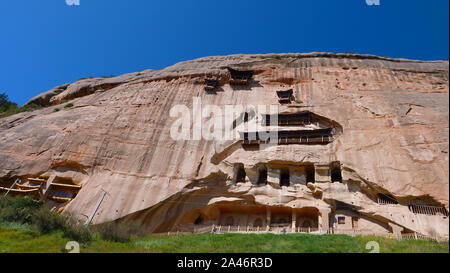 Schöne Ausblicke auf die Landschaft von Mati Tempel in Zhangye Gansu Chinas. Stockfoto