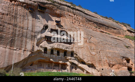 Schöne Ausblicke auf die Landschaft von Mati Tempel in Zhangye Gansu Chinas. Stockfoto