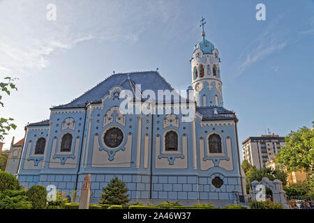 Bratislava, Slowakei. August 13, 2019. Der St. Elisabeth Kirche allgemein als Blaue Kirche in Bratislava, Slowakei bekannt. Stockfoto