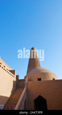 Emin Minarett oder Sugong Turm in Turpan. Die größten antiken Islamischen Turm in Turpan Xinjiang, China. Stockfoto