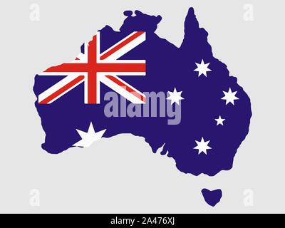 Australien Flagge karte Vektor-illustration eps 10. Stock Vektor