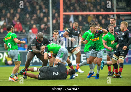 Allianz Park, London, England, UK, 12. Oktober 2019. Während der Premiership Rugby Cup Match zwischen Sarazenen und Harlekine in der Allianz Park, London, England am 12. Oktober 2019. Foto von Phil Hutchinson. Nur die redaktionelle Nutzung, eine Lizenz für die gewerbliche Nutzung erforderlich. Keine Verwendung in Wetten, Spiele oder einer einzelnen Verein/Liga/player Publikationen. Credit: UK Sport Pics Ltd/Alamy leben Nachrichten Stockfoto