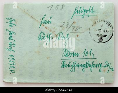 Germania-aufdruck Hans 1943-04-16 1. Stockfoto