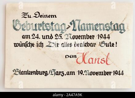 Germania-aufdruck Hans 1944-11-18 7. Stockfoto