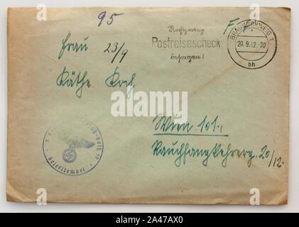 Germania-aufdruck Hans 1942-09-19 1. Stockfoto