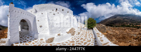 St. Johannes der Evangelist Kloster (Agios Ioannis Theologos) in Amorgos. Kykladen, Griechenland Stockfoto