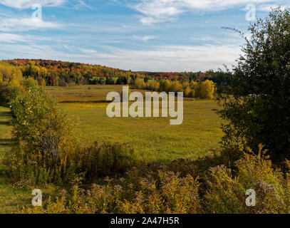 Quebec, Kanada. Herbstliche Farben auf dem Bauernhof in Rawdon, Quebec. Stockfoto
