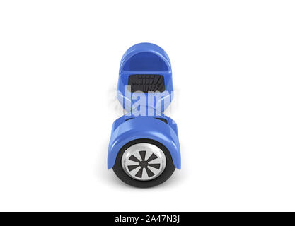 3D-Rendering von einer einzigen blauen Selbstausgleichenden gyroscooter auf weißem Hintergrund. Transport für Teens. Elektrische fahren. Alternative Verkehrsmittel. Stockfoto