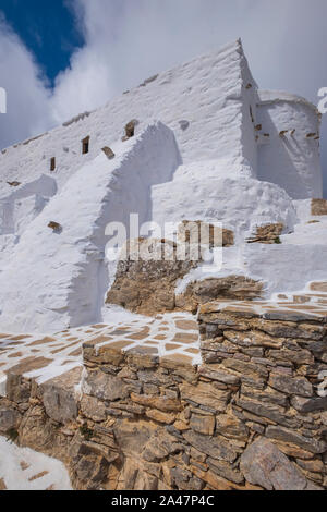 St. Johannes der Evangelist Kloster (Agios Ioannis Theologos) in Amorgos. Kykladen, Griechenland Stockfoto