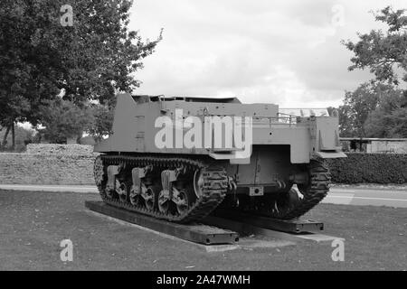 Normandie 09/10/2017. D-Day, die Landung Museum amerikanische Militär gepanzerte Fahrzeuge Stockfoto