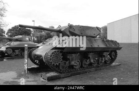 Normandie 09/10/2017. D-Day, die Landung Museum amerikanische Militär gepanzerte Fahrzeuge Stockfoto