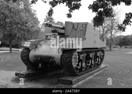 Normandie 09/10/2017. D-Day, die Landung Museum amerikanische Militär gepanzerte Fahrzeuge Stockfoto