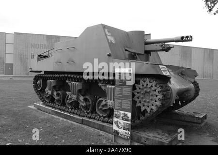 Normandie 09/10/2017. D-Day, die Landung Museum amerikanische Militär gepanzerte Fahrzeuge Stockfoto