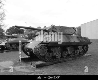 Normandie 09/10/2017. D-Day, die Landung Museum amerikanische Militär gepanzerte Fahrzeuge Stockfoto