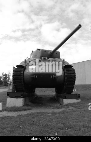 Normandie 09/10/2017. D-Day, die Landung Museum amerikanische Militär gepanzerte Fahrzeuge Stockfoto