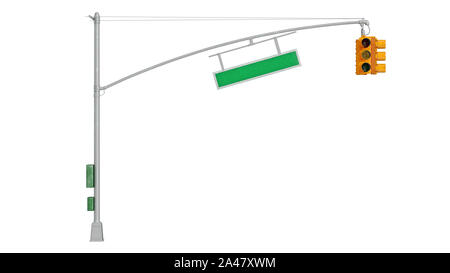 Ampel gelbes Schild Ampel. 3D-Rendering Stockfoto