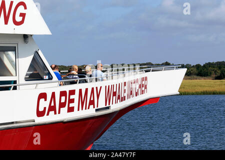 Ein Boot aus der Cape May Whale Watcher Flotte. Eine beliebte Besichtigungstour in Cape May, New Jersey, USA Stockfoto