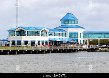 Die Cape May - Lewes Ferry Terminal in North Cape May, NJ, USA. Die Fähre überquert Delaware Bay in die US Route 9 Fährverbindung von NJ, Del. Stockfoto