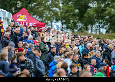 Ampthill, Großbritannien. 05 Okt, 2019. Allgemeine Ansicht der Unterstützer während der Greene King IPA Championship Match zwischen Ampthill RUFC und Nottingham Rugby auf ampthill RugbyÕs Meisterschaft Debüt bei Kingston Park, Woburn St, Ampthill, Bedford MK45 2HX, Vereinigtes Königreich, am 12. Oktober 2019. Foto von David Horn. Credit: PRiME Media Images/Alamy leben Nachrichten Stockfoto