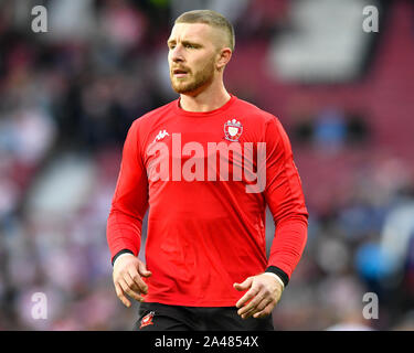 12. Oktober 2019, Old Trafford, Manchester, England; Das Grand Final 2019, Saint Helens v Salford Roten Teufel: Jackson Hastings (31) von Salford Roten Teufel warming up: Simon Whitehead/News Bilder Stockfoto