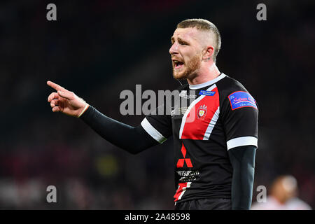 12. Oktober 2019, Old Trafford, Manchester, England; Das Grand Final 2019, Saint Helens v Salford Roten Teufel: Jackson Hastings (31) von Salford der Roten Teufel in Aktion Quelle: Craig Thomas/News Bilder Stockfoto