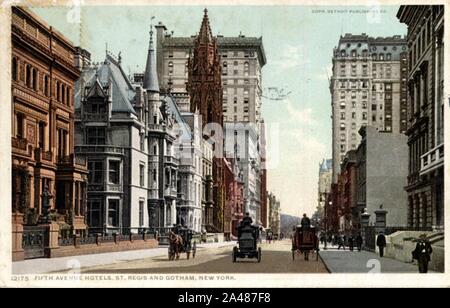 Fifth Avenue Hotels. St. Regis und Gotham, New York. Stockfoto