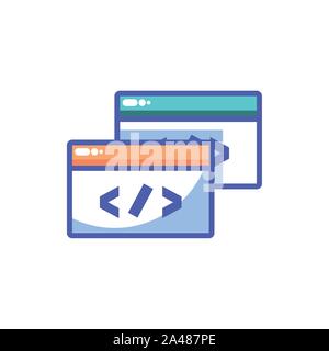 Symbol benutzerdefinierte Codierung in weißen Hintergrund Vector Illustration Design Stock Vektor