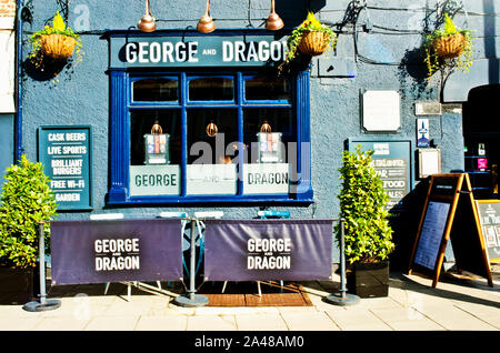 Die George und Dragon Pub, High Street, Yarm on Tees, England Stockfoto