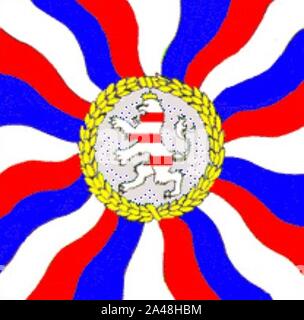 Flagge von Hessen-darmstadt Reiment während des Siebenjährigen Krieges (1756-1763). Stockfoto