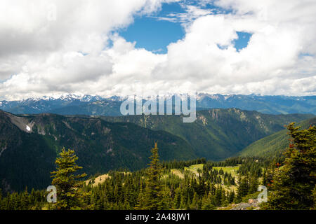 Der Blick von der Nähe des Hindernisses Peak Website der Olympic National Park, Washington, USA. Stockfoto