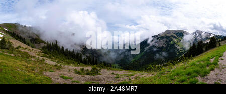 Der Blick von der Nähe des Hindernisses Peak Website der Olympic National Park, Washington, USA. Stockfoto